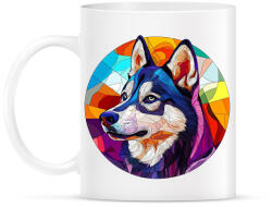 printfashion Ólomüveg Husky - Bögre - Fehér (16704520)