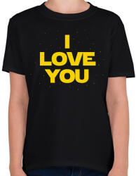 printfashion I LOVE YOU - Gyerek póló - Fekete (882942)