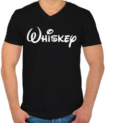 printfashion Whiskey - Férfi V-nyakú póló - Fekete (1213502)