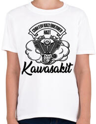 printfashion Csak egy igazi úriember hajt Kawasakit - Gyerek póló - Fehér (4336172)
