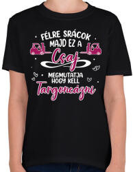 printfashion Ez a csaj megmutatja - Targonca - Gyerek póló - Fekete (13073109)