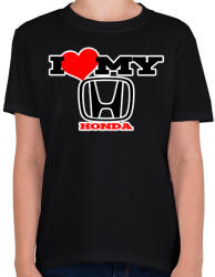 printfashion I love my Honda - Gyerek póló - Fekete (2180812)