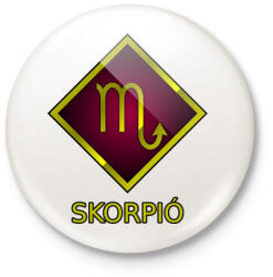 printfashion Skorpió - Kitűző, hűtőmágnes - Fehér (5351502)