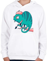 printfashion Kaméleon - Gyerek kapucnis pulóver - Fehér (5226579)