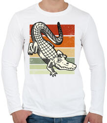 printfashion Krokodil - Férfi hosszú ujjú póló - Fehér (14124929)