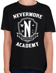 printfashion Nevermore Academy - Wednesday - Gyerek póló - Fekete (11610032)