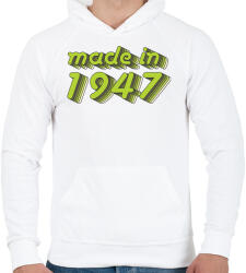 printfashion made-in-1947-green-grey - Férfi kapucnis pulóver - Fehér (480873)