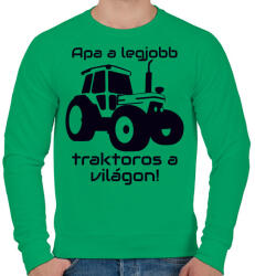 printfashion Traktoros Apa - Férfi pulóver - Zöld (330814)