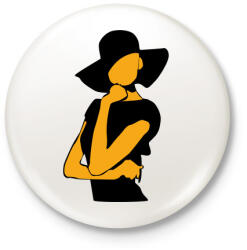 printfashion Lady - Kitűző, hűtőmágnes - Fehér (3089943)