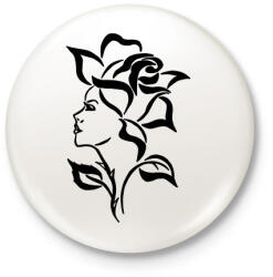 printfashion rose - Kitűző, hűtőmágnes - Fehér (3089652)