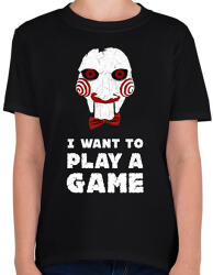 printfashion I want to play a game - Gyerek póló - Fekete (1873905)