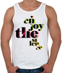 printfashion enjoy the silence typo - Férfi atléta - Fehér (702632)