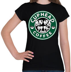 printfashion Cuphead Coffee - Női póló - Fekete (7017373)
