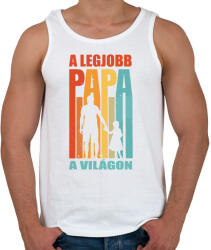 printfashion A legjobb papa a világon - Férfi atléta - Fehér (5507776)