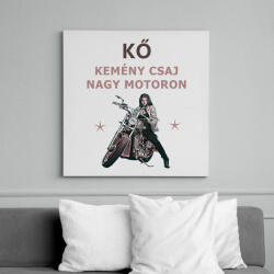 printfashion KŐ KEMÉNY CSAJ NAGY MOTORON - Vászonkép - Fehér (6627060)