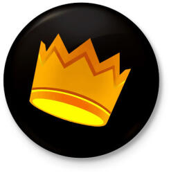 printfashion Fall Guys Korona - Kitűző, hűtőmágnes - Fekete (3104362)