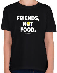 printfashion Friends, not food. - Vegán aktivista grafika #8 - Gyerek póló - Fekete (3909248)