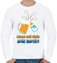printfashion Első közös apák napja! - Férfi pulóver - Fehér (1536259)