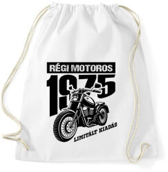 printfashion Régi motoros-Egyedi évszámmal - Sportzsák, Tornazsák - Fehér (16583496)