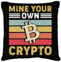 printfashion BITCOIN 4 EVER 56 - Párnahuzat, Díszpárnahuzat - Fekete (6120366)