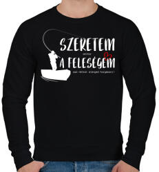 printfashion Szeretem, amikor a feleségem szó nélkül elenged horgászni! - Férfi pulóver - Fekete (12059125)