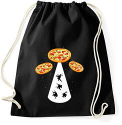 printfashion Pizza UFO - Sportzsák, Tornazsák - Fekete (300584)