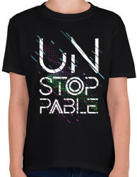 printfashion Unstoppable - Gyerek póló - Fekete (4748413)