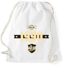printfashion born-in-1990-cream-choco - Sportzsák, Tornazsák - Fehér (631407)