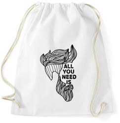 printfashion All you need is (beard) - Sportzsák, Tornazsák - Fehér (6837397)