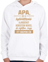 printfashion Legtökéletesebb ajándék - Gyerek kapucnis pulóver - Fehér (16161023)