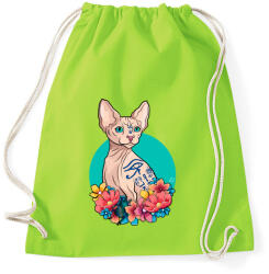 printfashion Egyiptomi macska - Sportzsák, Tornazsák - Limezöld (4220306)