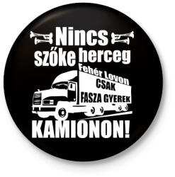 printfashion Kamionos Fehér - Kitűző, hűtőmágnes - Fekete (3094750)