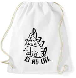 printfashion Pizza is my life - Sportzsák, Tornazsák - Fehér (9404143)