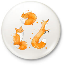 printfashion rókák - Kitűző, hűtőmágnes - Fehér (15323072)