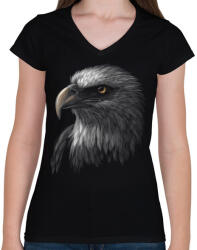 printfashion Sas portré - Női V-nyakú póló - Fekete (4990051)