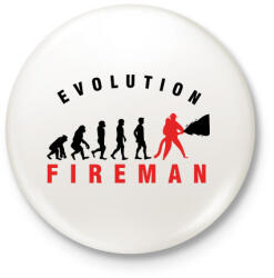 printfashion Tűzoltó evolúció - Kitűző, hűtőmágnes - Fehér (3080074)
