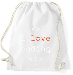 printfashion I love coding - Sportzsák, Tornazsák - Fehér (9438199)