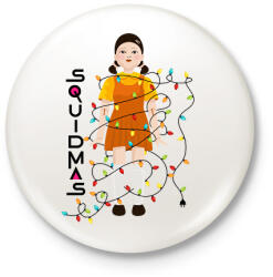 printfashion Squid Game Doll - Karácsony - Kitűző, hűtőmágnes - Fehér (5700364)