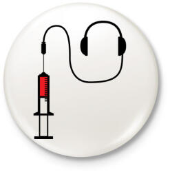 printfashion Zene függő - Kitűző, hűtőmágnes - Fehér (3081760)