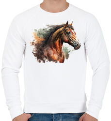 printfashion Ló - Férfi pulóver - Fehér (15778738)