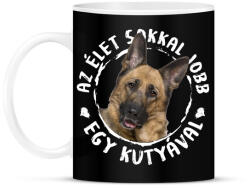 printfashion Németjuhász - Bögre - Fekete (5438244)