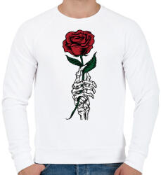 printfashion Rózsa - Férfi pulóver - Fehér (4969632)