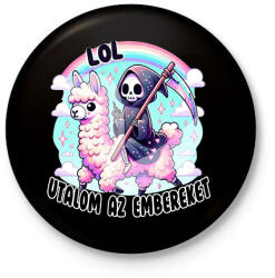 printfashion LOL, utálom az embereket - Kitűző, hűtőmágnes - Fekete (16809773)