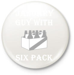 printfashion Januárban született kockahasú férfi - Kitűző, hűtőmágnes - Fehér (3079049)