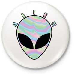 printfashion Alien - Kitűző, hűtőmágnes - Fehér (8751168)