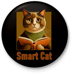 printfashion smart cat - Kitűző, hűtőmágnes - Fekete (15931054)