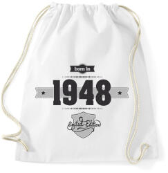 printfashion born-in-1948-(dark&lightgrey) - Sportzsák, Tornazsák - Fehér (468405)