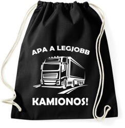 printfashion Apa a legjobb kamionos - Sportzsák, Tornazsák - Fekete (5032841)