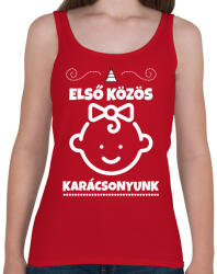 printfashion Első közös karácsonyunk 2 - Női atléta - Cseresznyepiros (10415926)