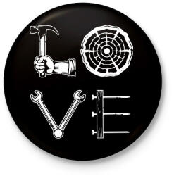 printfashion Love - Szerszámok - Kitűző, hűtőmágnes - Fekete (9902535)